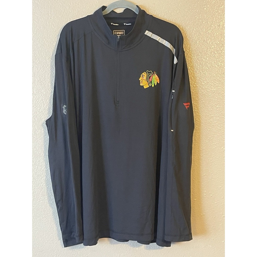 Men's 3XL NWOT Chicago Blackhawks Fanatics Authentic Pro Clutch 1/4 Zip Jacket